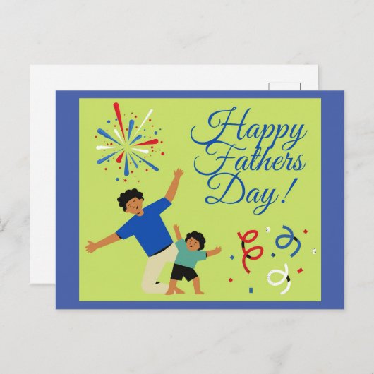 Dansend Man en kind Vaderdag Briefkaart (Voorkant / Achterkant)