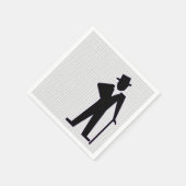 Dansend Man Silhouette met top-hak- en rietpapier Servet (Hoek)