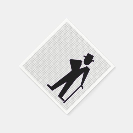 Dansend Man Silhouette met top-hak- en rietpapier Servet (Hoek)