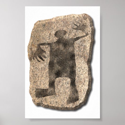 Dansend Man steen Poster (Voorkant)