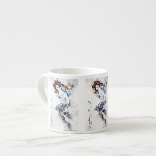 Dansend meisje espresso kop