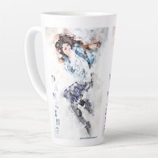 Dansend meisje    latte mok (Linkerhoek)