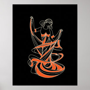 dansend meisje poster