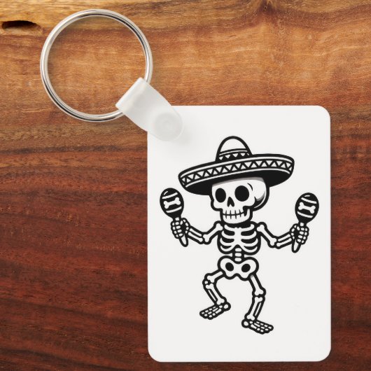 Dansend Mexicaans Skelet Sleutelhanger (Voorkant)