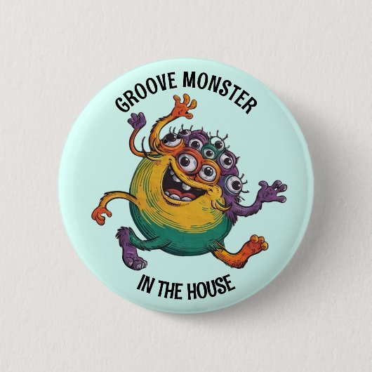 dansend monster ronde button 5,7 cm (Voorkant)