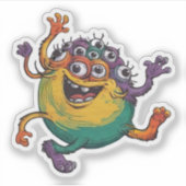 dansend monster sticker (Voorkant)