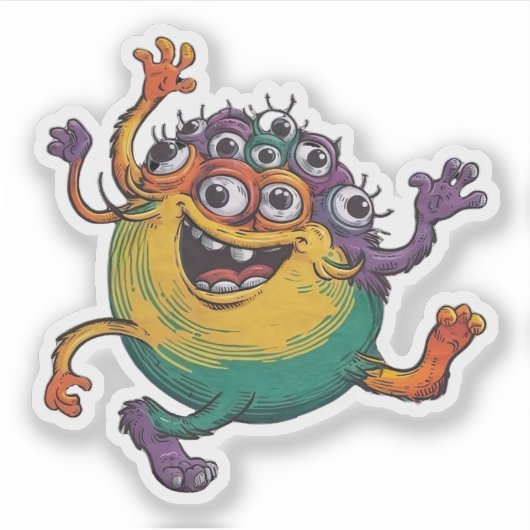 dansend monster sticker (Voorkant)