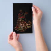 Dansend paar als woordwolk ontwerp flyer (Hand)