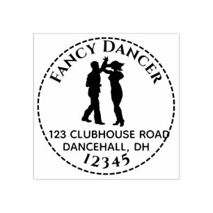 Dansend paar Ronde van de Douane van de Ronde van  Rubberstempel