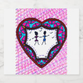 Dansend paar sparkling wijnetiket (Enkel label)