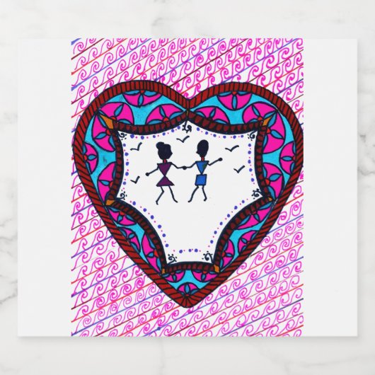 Dansend Paar Sparkling Wijnetiket (Enkel label)