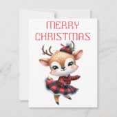 Dansend rendierkalf - kerstkaart (Voorkant)