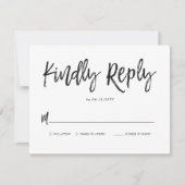 Dansend Script Bruiloft Minimal Reply Kaart (Voorkant)