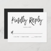 Dansend Script Bruiloft Minimal Reply Kaart (Voorkant / Achterkant)