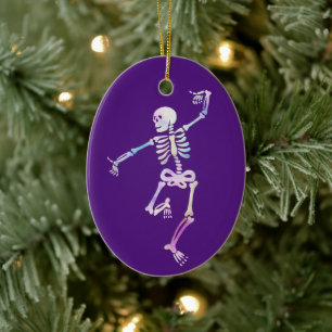 Dansend Skelet Aquarel Keramisch Ornament