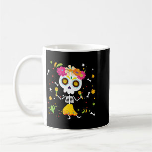 Dansend Skelet Dia De Los Muertos Mexicaanse Man Koffiemok