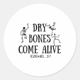 Dansend Skelet Droge Botten komen tot leven Bijbel Ronde Sticker