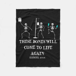 Dansend Skelet Droge Botten Komen tot Leven Christ Fleece Deken