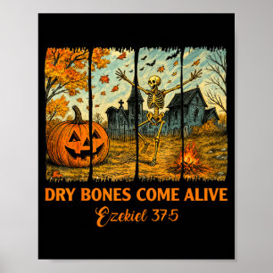 Dansend Skelet Droge Botten Komen tot Leven Christ Poster