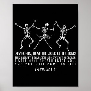 Dansend Skelet Droge Botten Komen tot Leven Christ Poster