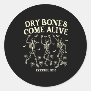 Dansend Skelet Droge Botten Komen tot Leven Christ Ronde Sticker