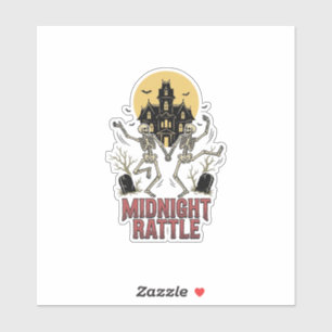Dansend Skelet Halloween Geheime Begraafplaats Vin Sticker