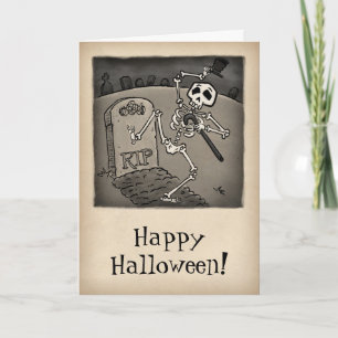 dansend skelet Halloween Kaart