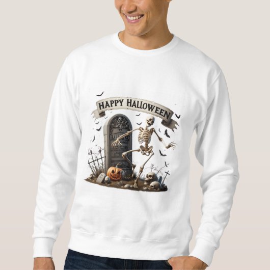 Dansend Skelet Halloween Ontwerp Trui (Voorkant)