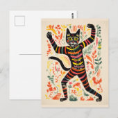 Dansend Skelet Kat Grappig Halloween Briefkaart (Voorkant / Achterkant)