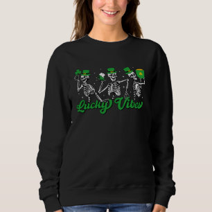 Dansend Skelet Lucky Vibes St Patrick's Day 202 Trui