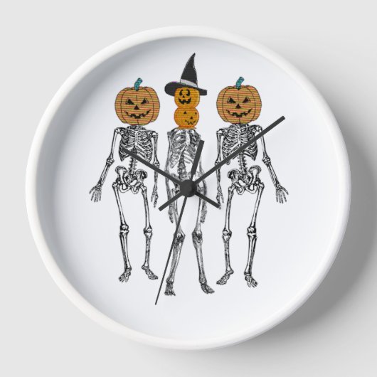 Dansend Skelet Pompoen Hoofd Grappige Halloween (Voorkant)