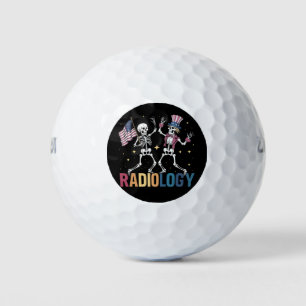 Dansend Skelet Radiologie X-ray Tech Patriottisch Golfballen