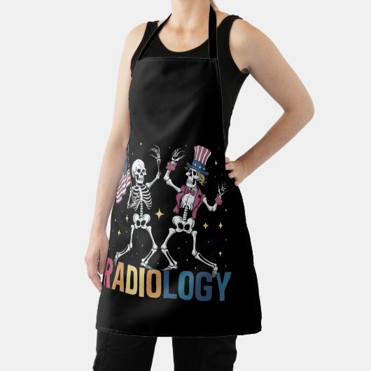 Dansend Skelet Radiologie X-ray Tech Patriottisch Schort (Insitu)