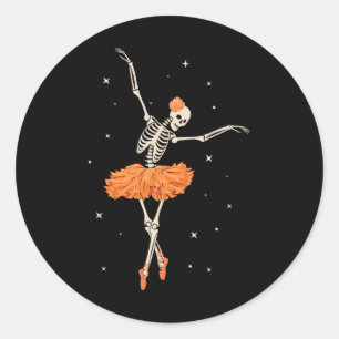 Dansend Skeleton Ballerina Ballet Dance Halloween Ronde Sticker