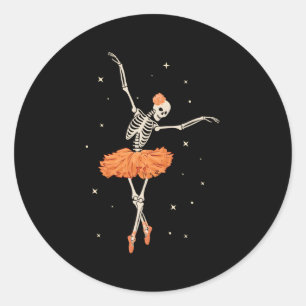 Dansend Skeleton Ballerina Ballet Dance Halloween Ronde Sticker