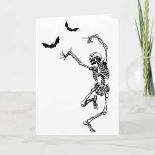 Dansend Skeleton Birthday Kaart