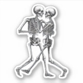 Dansend Skeleton Couple Sticker (Voorkant)