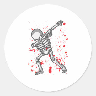 Dansend Skeleton Funny Halloween Ronde Sticker