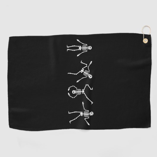 Dansend Skeleton Halloween Golfhanddoek (Horizontaal)