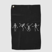 Dansend Skeleton Halloween Golfhanddoek (Voorkant)