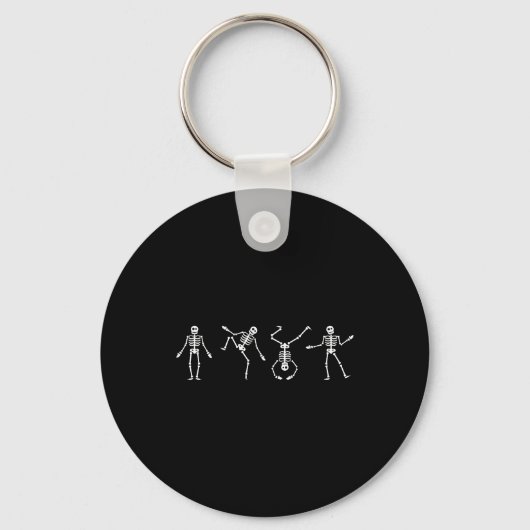 Dansend Skeleton Halloween Sleutelhanger (Voorkant)