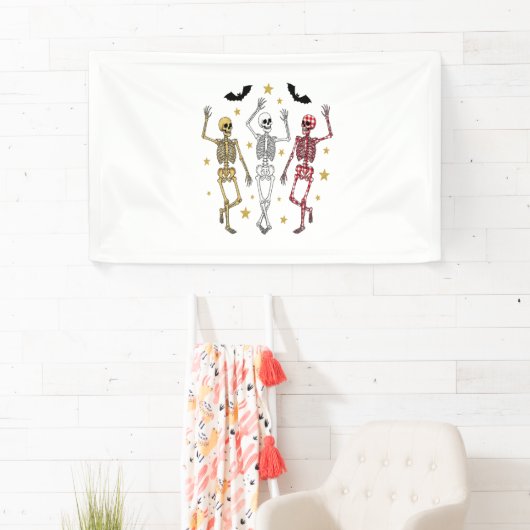 Dansend Skeleton Halloween Spandoek (Insitu)