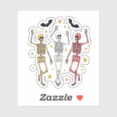 Dansend Skeleton Halloween Sticker (Vel)