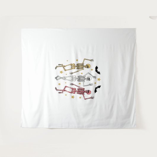 Dansend Skeleton Halloween Wandkleed (Voorkant (horizontaal))