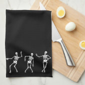 Dansend Skeleton Kitchen Towel (zwart) Theedoek (Quarter Fold)