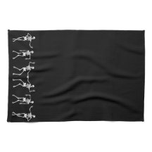Dansend Skeleton Kitchen Towel (zwart)