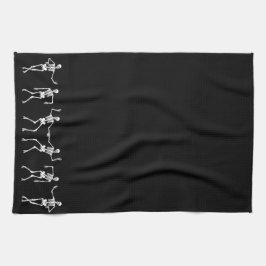 Dansend Skeleton Kitchen Towel (zwart) Theedoek