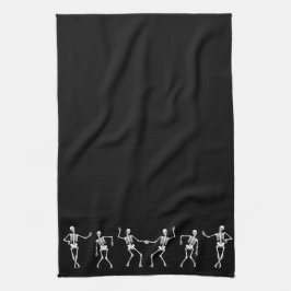 Dansend Skeleton Kitchen Towel (zwart) Theedoek