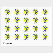 Dansend Skeleton Ronde Sticker (Vel)