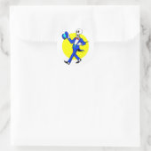 Dansend Skeleton Ronde Sticker (Tas)
